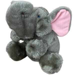 Elephant Hand Puppet Plush Toy Animal Express 11” Vintage 1982 1978 Blue Eyes
